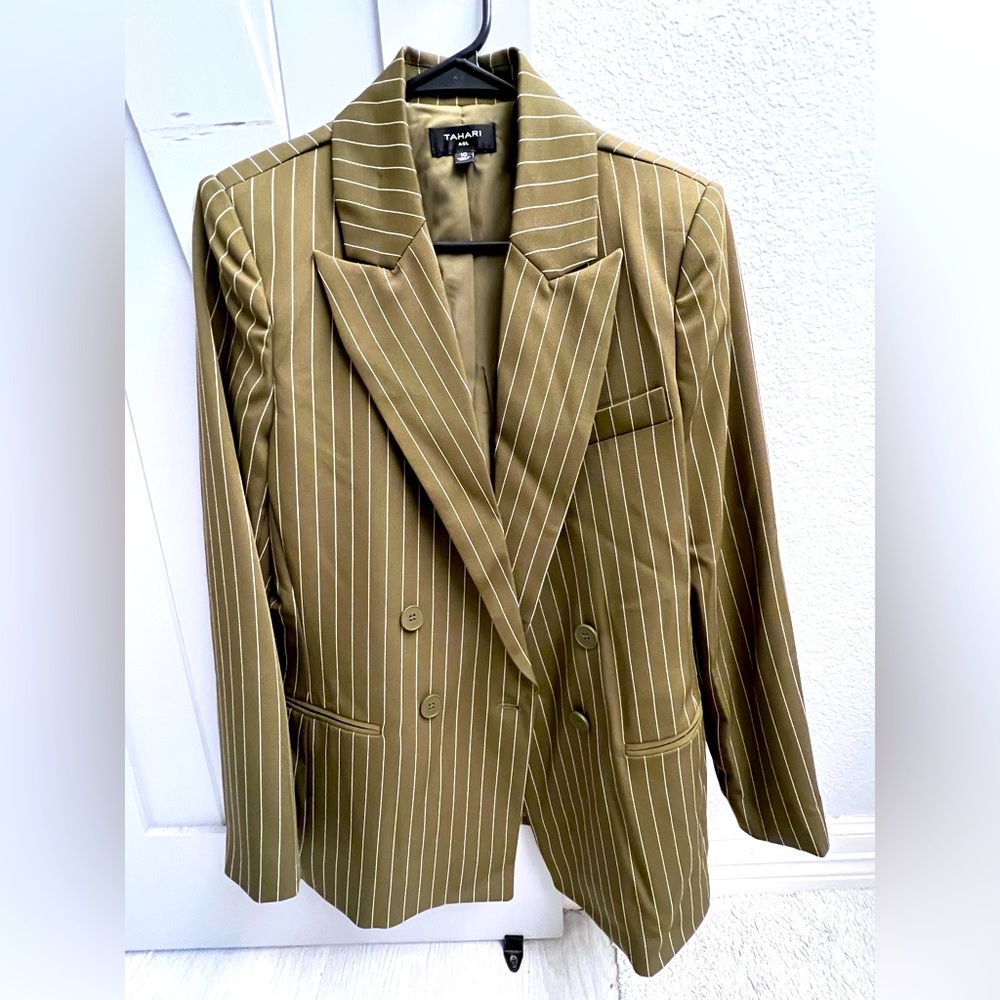 Tahari Pin Striped Suit Jacket